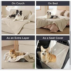 Bedsure Pet Blanket 60x80 Waterproof Sherpa Fleece Dog Cat Couch Bed Cover Large